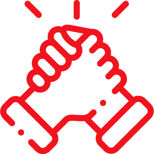 Handshake icon - red