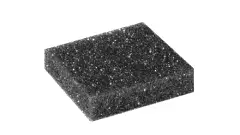 Square piece of black foam with a rough texture, shown against a white background.